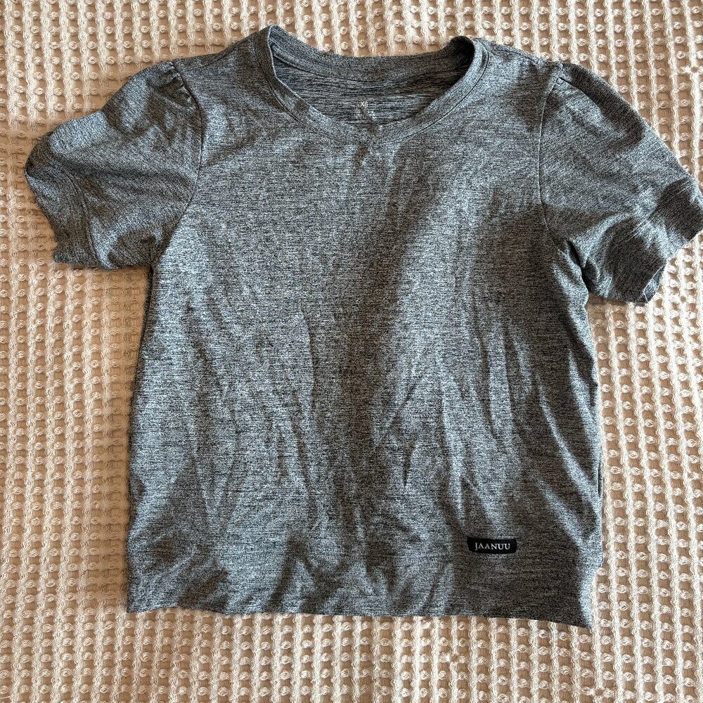 Jaanuu Women's Puff-Sleeve Lounge Top - Heather Grey - XS